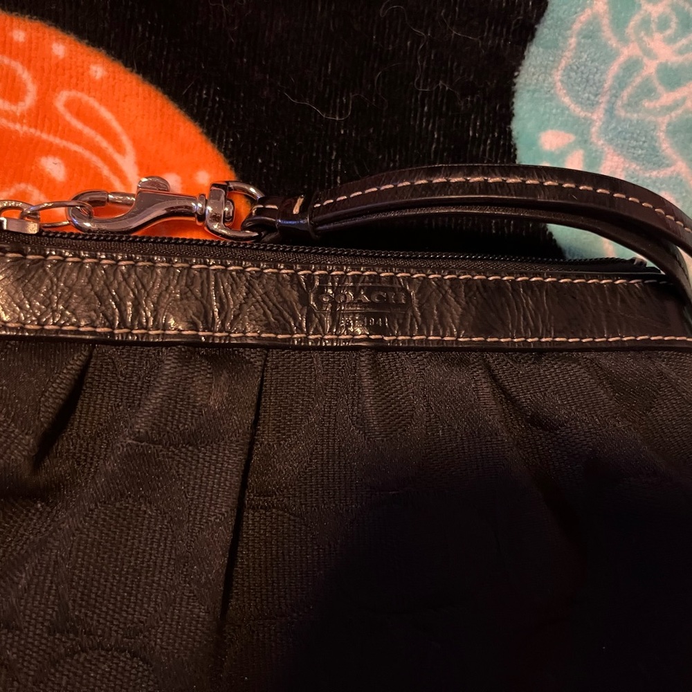 Coach small black wristlet purse